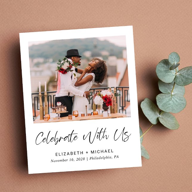 Inbjudan till Elegant för fotobröllop (You said "I do" in an intimate ceremony - now it's time to share your joy with those you hold dear)