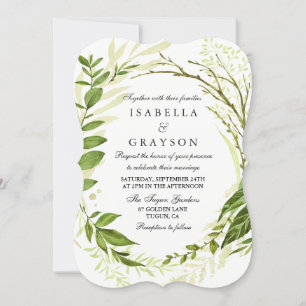 Inbjudan till elegant Forest Wand Greenery Wedding