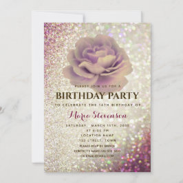 Inbjudan till elegant Glitter Rosa födelsedag