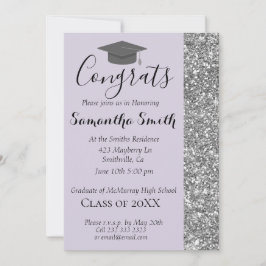 Inbjudan till elegant Glittery Lavender Studenten