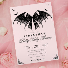 Inbjudan till elegant gotiic Baby Shower
