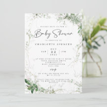 Inbjudan till elegant Grey Baby Shower