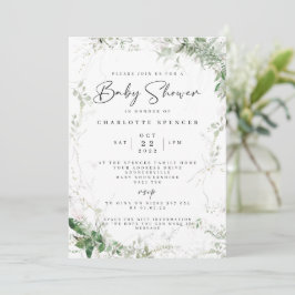 Inbjudan till elegant Grey Baby Shower