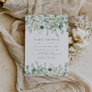 Inbjudan till elegant Grey Baby Shower