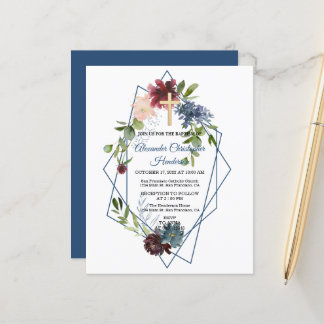 Inbjudan till elegant Grey/BUDGET/Baptism.