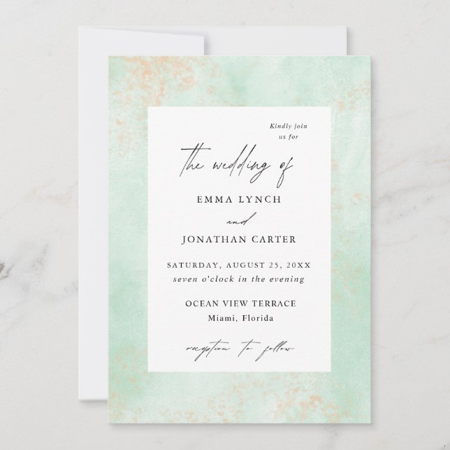 Inbjudan till elegant Grey Wedding (Framsida)