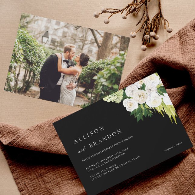 Inbjudan till elegant Grey Wedding med foto (Skapare uppladdad)