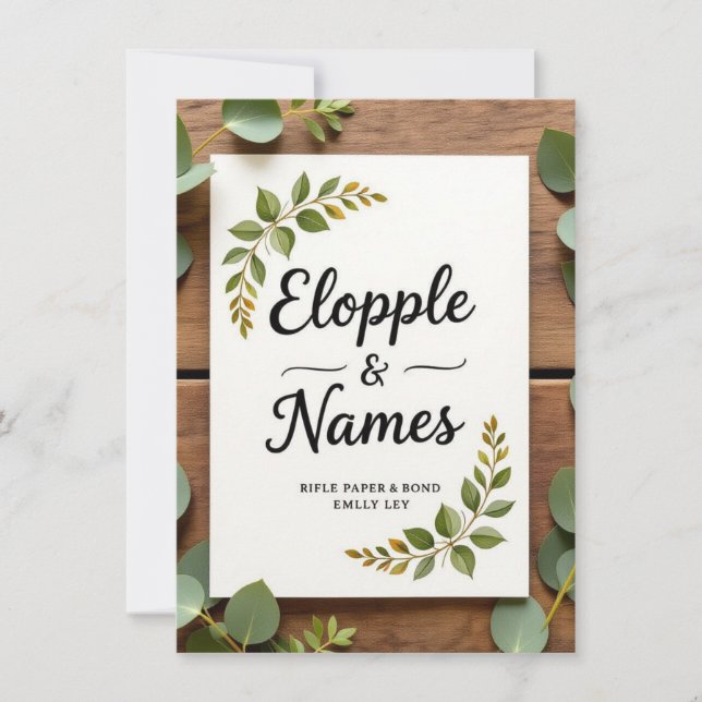 Inbjudan till elegant Grey Wedding | Minimal (Framsida)