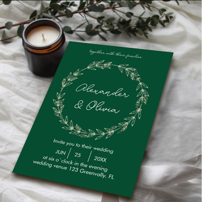 Inbjudan till elegant Grey Wedding | Skriptteckens (Elegant Greenery Wedding Invitation | Script Font #zazzlemade #minimalistinvite #cristmas #script)