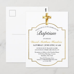 Inbjudan till Elegant Guld Boys Baptism i Kor
