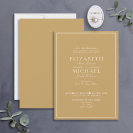 Inbjudan till elegant Guld Classic Script Wedding