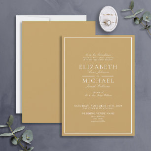 Inbjudan till elegant Guld Classic Script Wedding