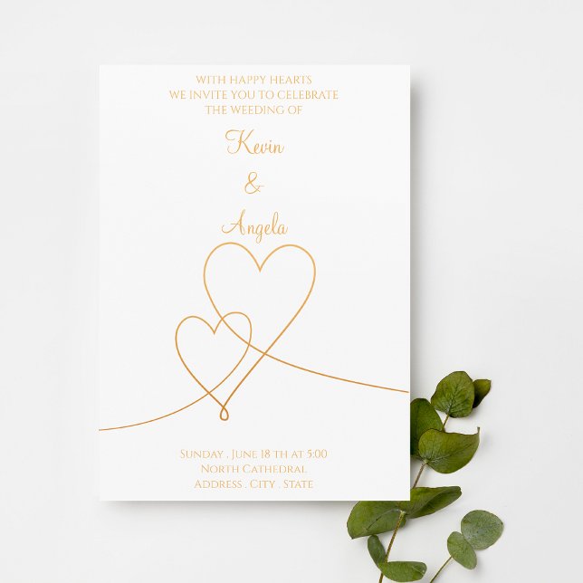 Inbjudan till elegant Guld & White Minimalist Weed (Skapare uppladdad)