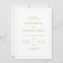 Inbjudan till elegant Guld & White Wedding