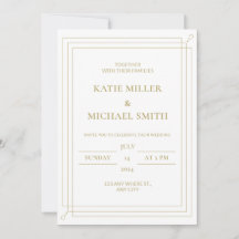 Inbjudan till elegant Guld & White Wedding