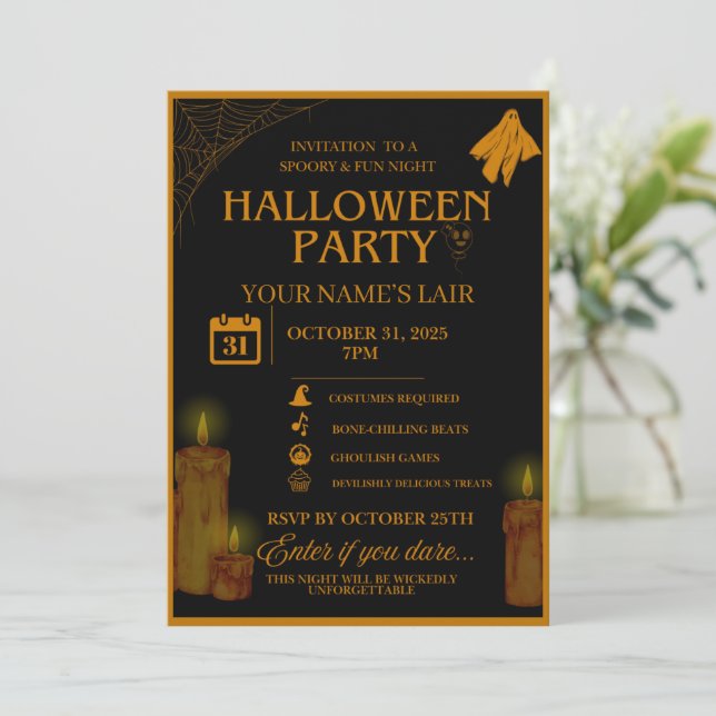 Inbjudan till elegant Halloween fest - Taloky Nigh (Stående Fram)