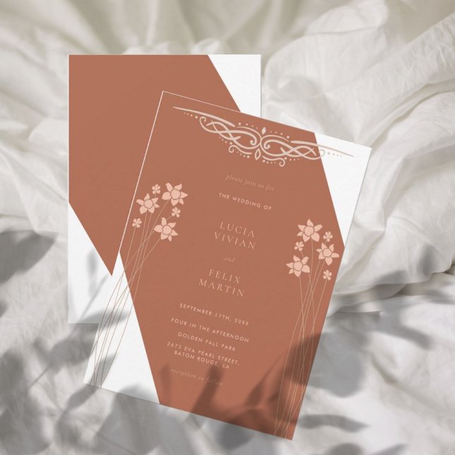 Inbjudan till elegant höst två Färg-Blommigtar (Skapare uppladdad)