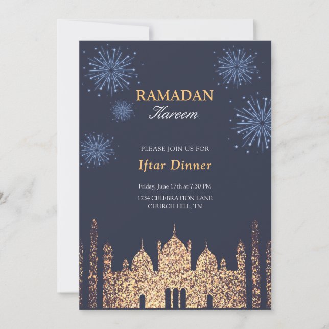 Inbjudan till elegant Iftar (Framsida)