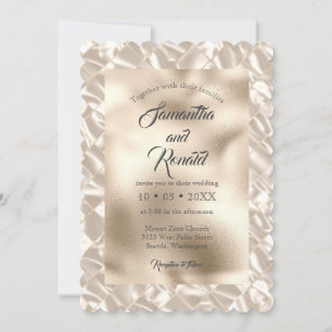 Inbjudan till elegant Ivory Faux Foil Wedding