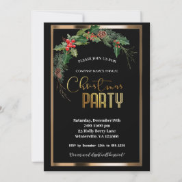 Inbjudan till elegant julafton guld