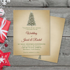 Inbjudan till elegant Julgran Kraft-budgetbröllop