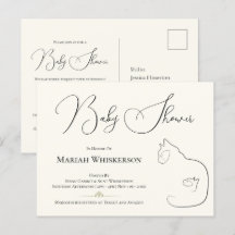 Inbjudan till elegant Kat & Kitten Baby Shower