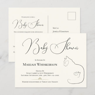 Inbjudan till elegant Kat & Kitten Baby Shower