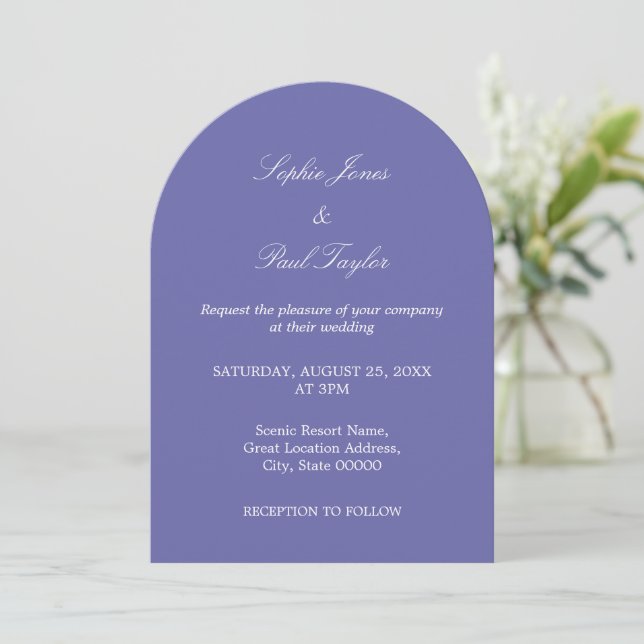 Inbjudan till elegant Lavender Arch-bröllop (Stående Fram)