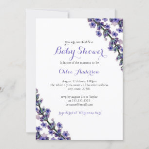 Inbjudan till elegant Lavender Baby Shower Shower