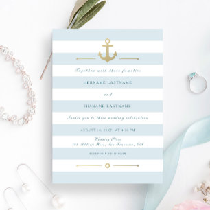 Inbjudan till elegant Light Aqua Nautical Wedding