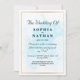 Inbjudan till elegant Light Blue Marble Wedding