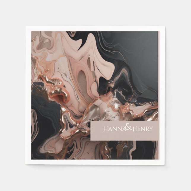 Inbjudan till elegant Light taupe Marble struktur Pappersservett (Framsidan)