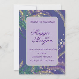 Inbjudan till elegant Lila Feather Wedding