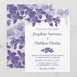 Inbjudan till elegant Lila Orchid Wedding