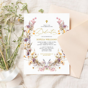 Inbjudan till elegant Lila Wildblomdedikation