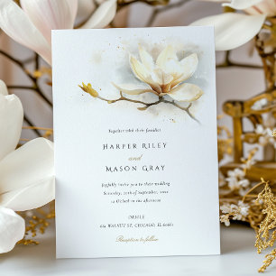 Inbjudan till elegant Magnolia-bröllop