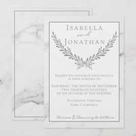 Inbjudan till elegant Marble and Wandebröllop