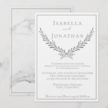 Inbjudan till elegant Marble and Wandebröllop