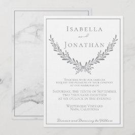 Inbjudan till elegant Marble and Wandebröllop