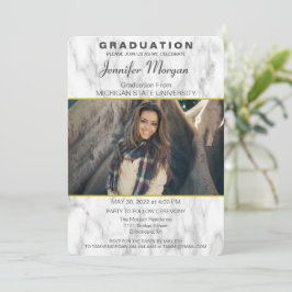Inbjudan till elegant Marble Photo Studenten