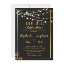 Inbjudan till elegant med dubbla födelsedag