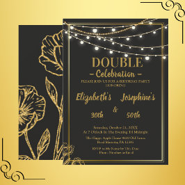 Inbjudan till elegant med dubbla födelsedag