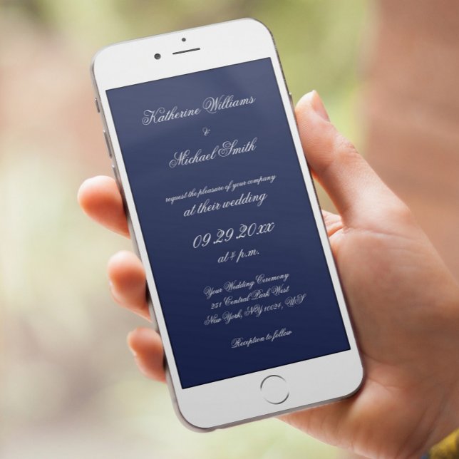 Inbjudan till elegant med minimal digital marin Bl (Skapare uppladdad)