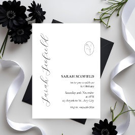 Inbjudan till elegant med minimal skript30års föde