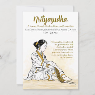 Inbjudan till elegant Minimalist Kathak Dance Prog