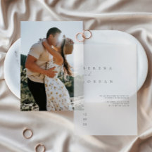 Inbjudan till elegant minimalistisk ivoriansk Bröl