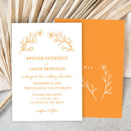 Inbjudan till elegant minimalt Wildblomsbröllop