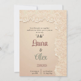 Inbjudan till elegant Mjuk Pastellbröllop