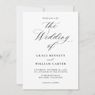 Inbjudan till elegant Modern Calligraphy Wedding