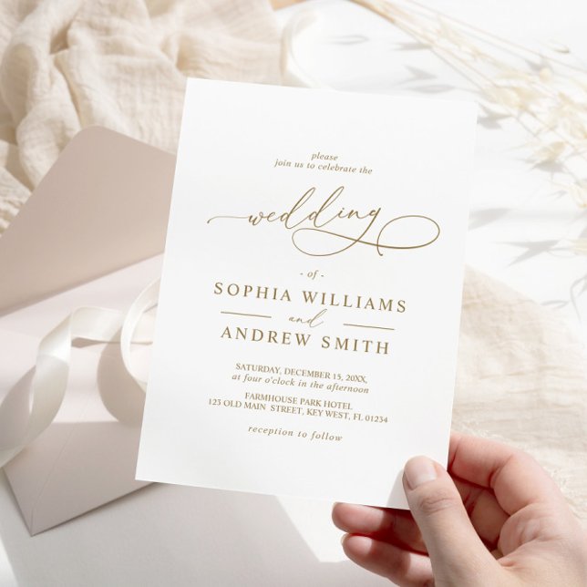 Inbjudan till elegant Modern Calligraphy Wedding (Skapare uppladdad)